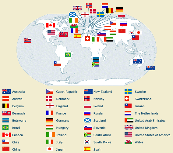 Map of TTouch Training Worldwide